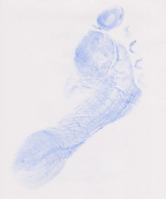 An Imp Prints Co made light blue footprint. Thesmake great keepsakes for parents