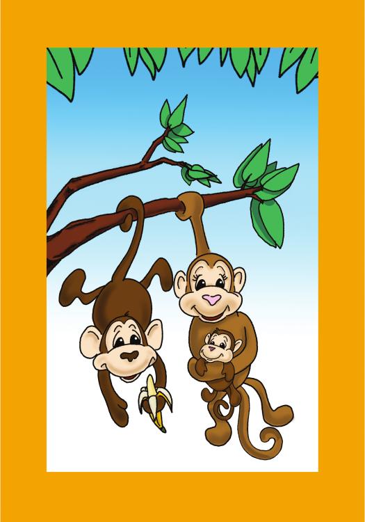 Carte Empreinte de pied, Singes