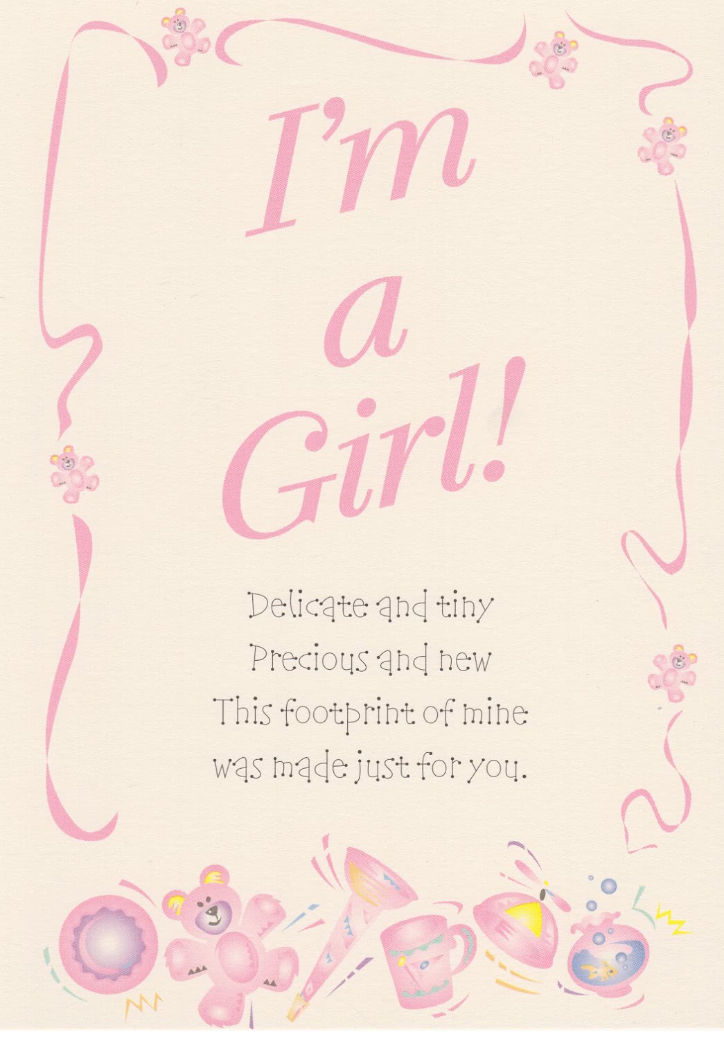 Girl Birth Announcement (2 pack)